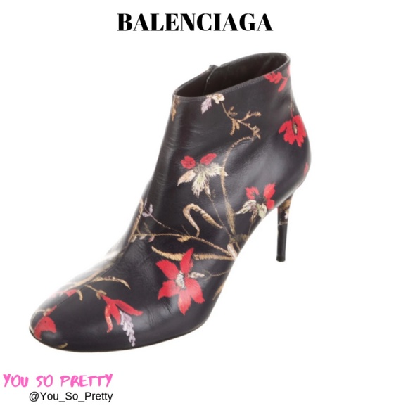BALENCIAGA FLORAL ANKLE BOOTS - Picture 2 of 6